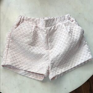 Zara Elegant Pink Flowered Textured Girls Shorts 3-4 years